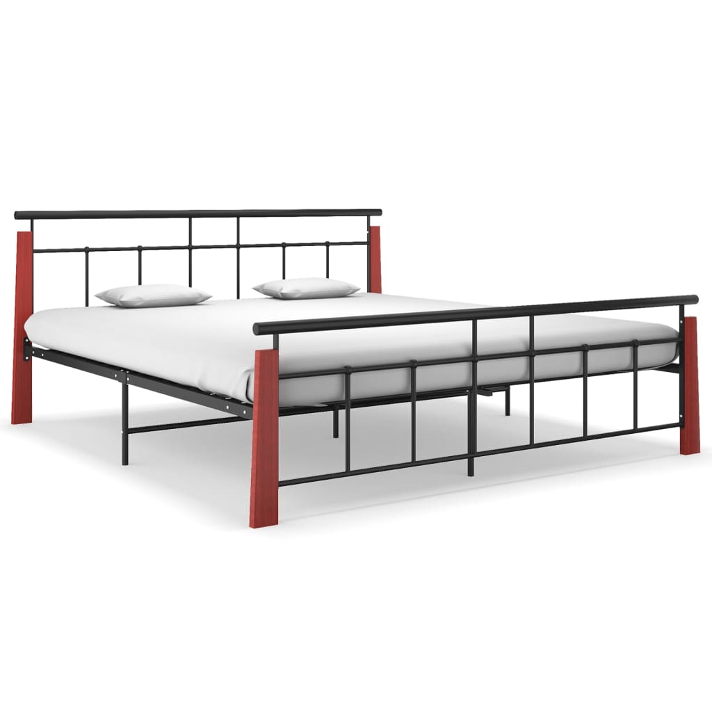 Sengeramme metall og heltre eik 180x200 cm