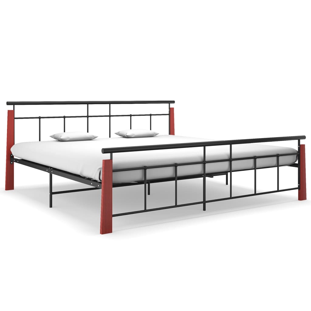 Sengeramme metall og heltre eik 200x200 cm