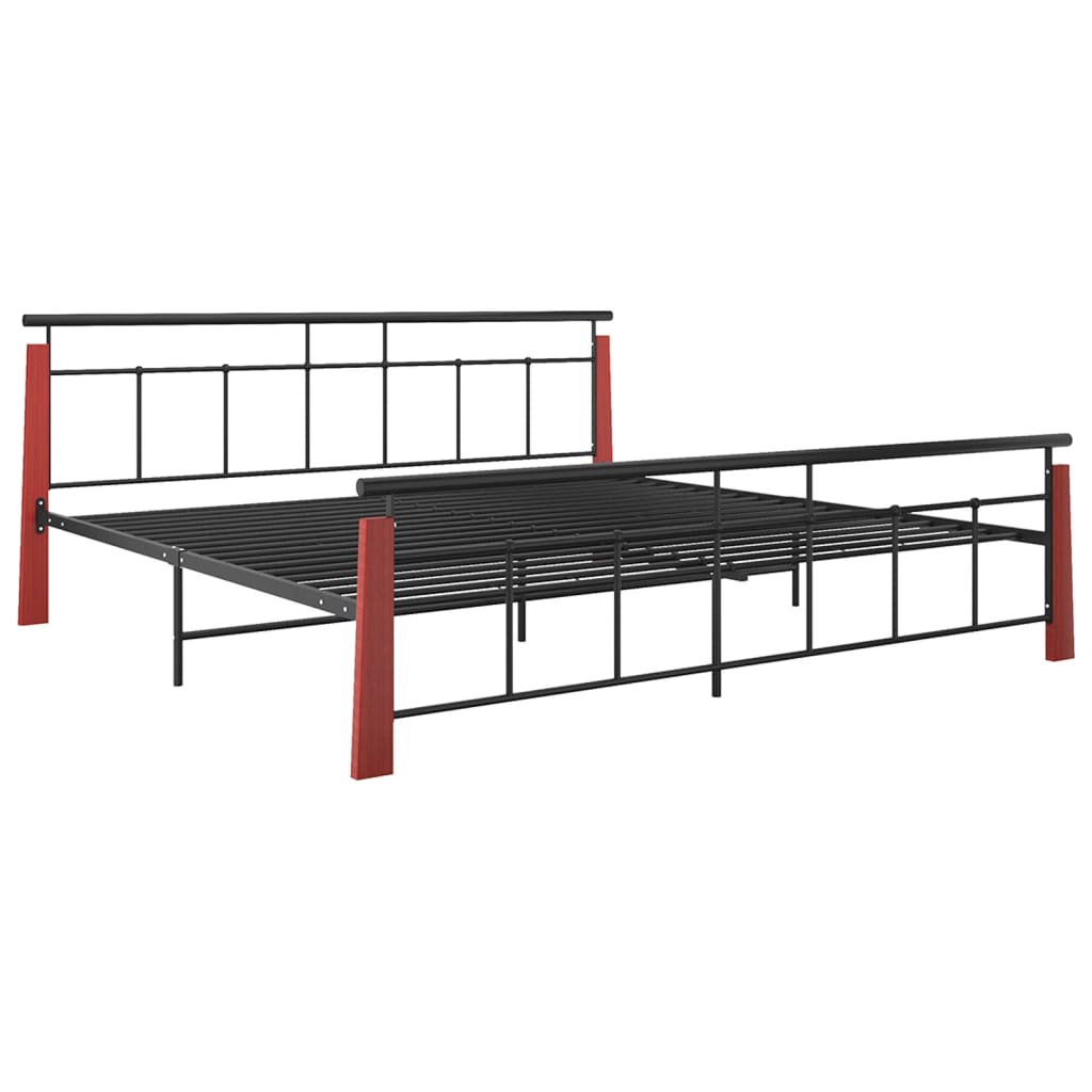 Sengeramme metall og heltre eik 200x200 cm