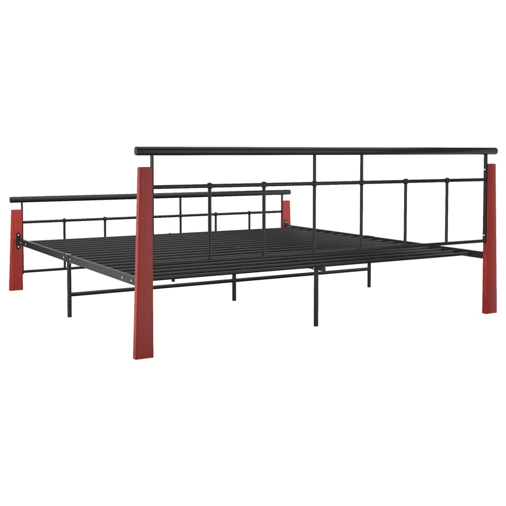 Sengeramme metall og heltre eik 200x200 cm