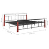 Sengeramme metall og heltre eik 200x200 cm