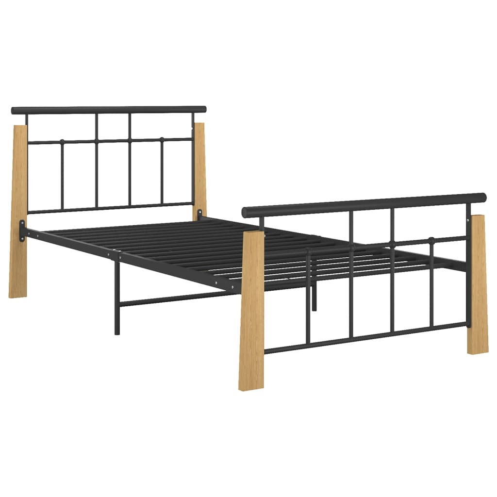 Sengeramme metall og heltre eik 90x200 cm