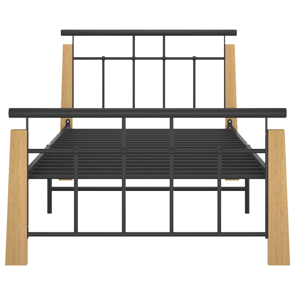 Sengeramme metall og heltre eik 90x200 cm