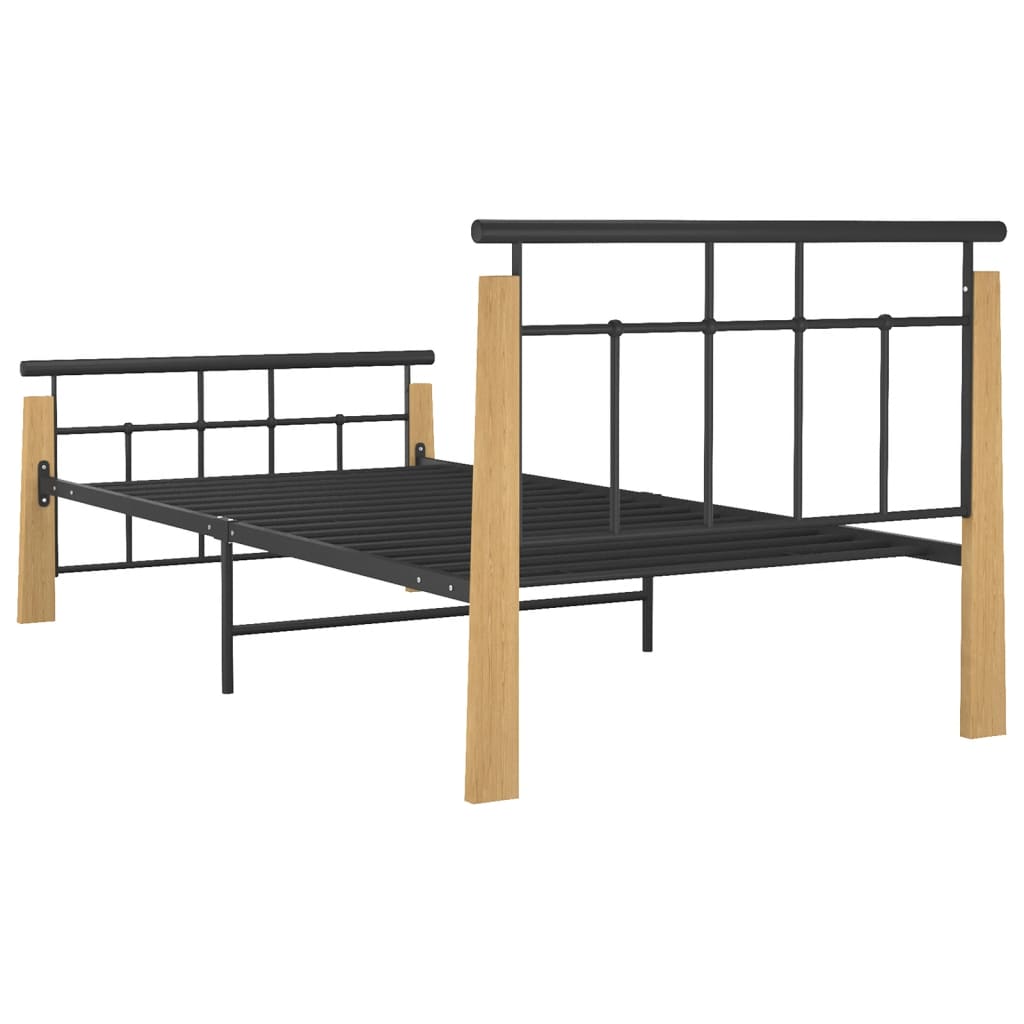 Sengeramme metall og heltre eik 90x200 cm