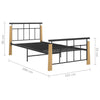 Sengeramme metall og heltre eik 90x200 cm