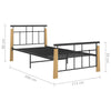 Sengeramme metall og heltre eik 100x200 cm