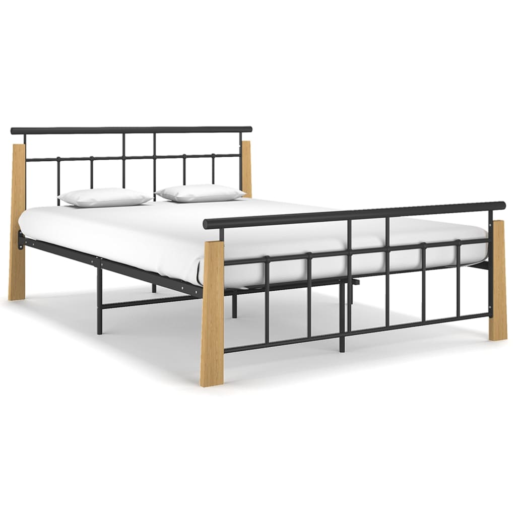 Sengeramme metall og heltre eik 140x200 cm