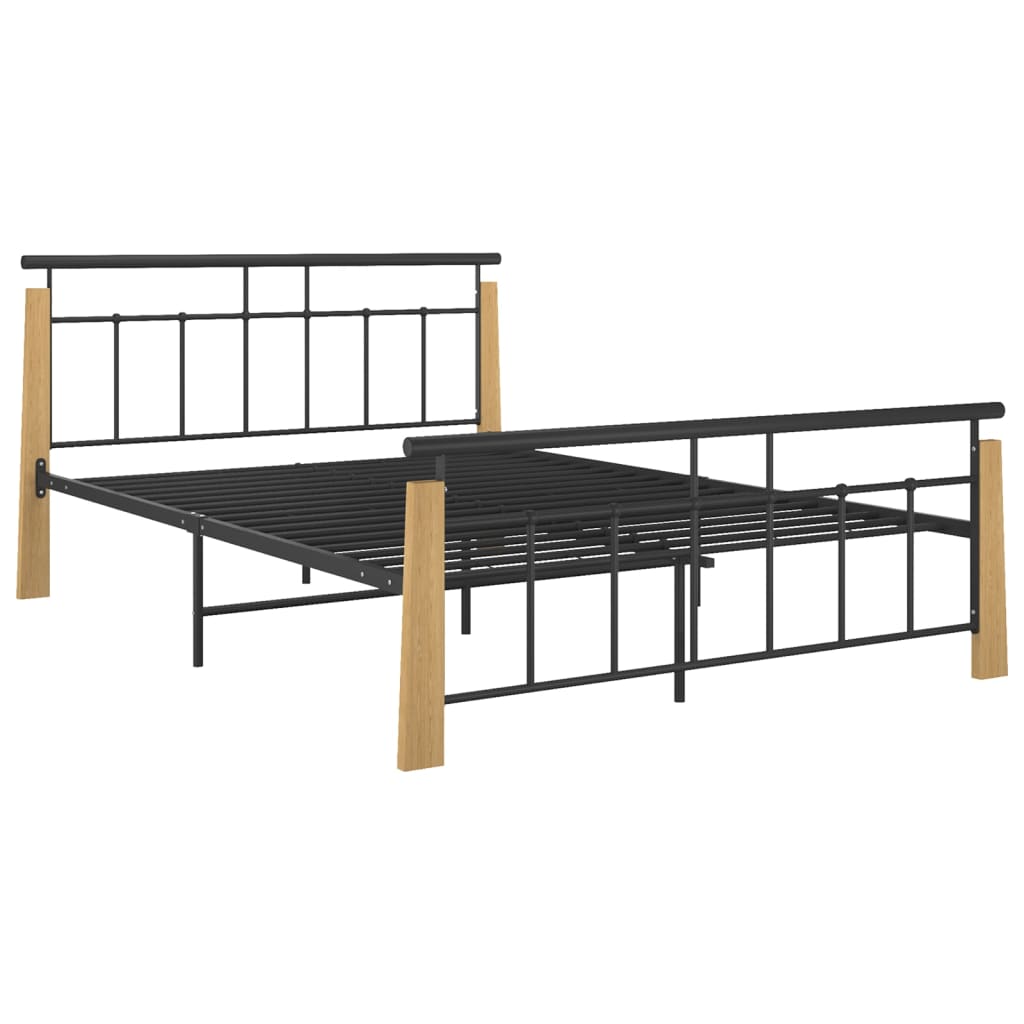 Sengeramme metall og heltre eik 140x200 cm