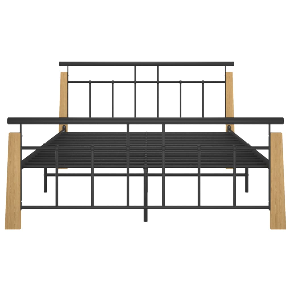 Sengeramme metall og heltre eik 140x200 cm
