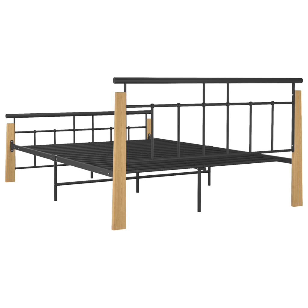 Sengeramme metall og heltre eik 140x200 cm