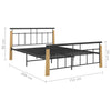 Sengeramme metall og heltre eik 140x200 cm