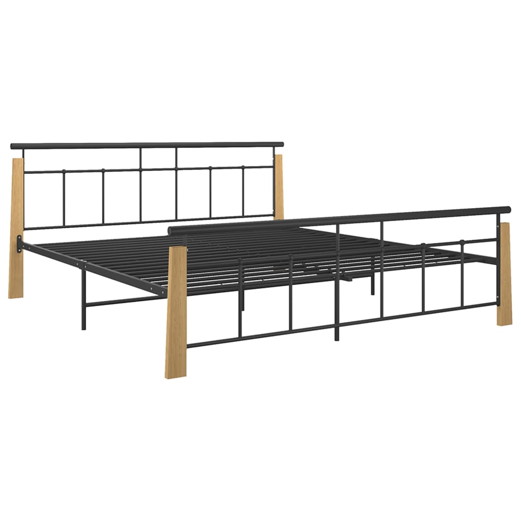 Sengeramme metall og heltre eik 180x200 cm