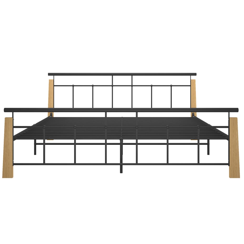 Sengeramme metall og heltre eik 180x200 cm