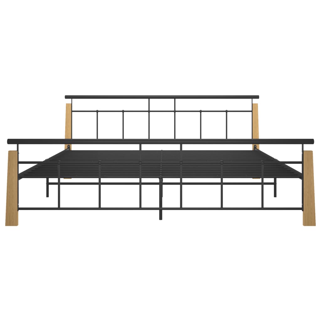 Sengeramme metall og heltre eik 200x200 cm