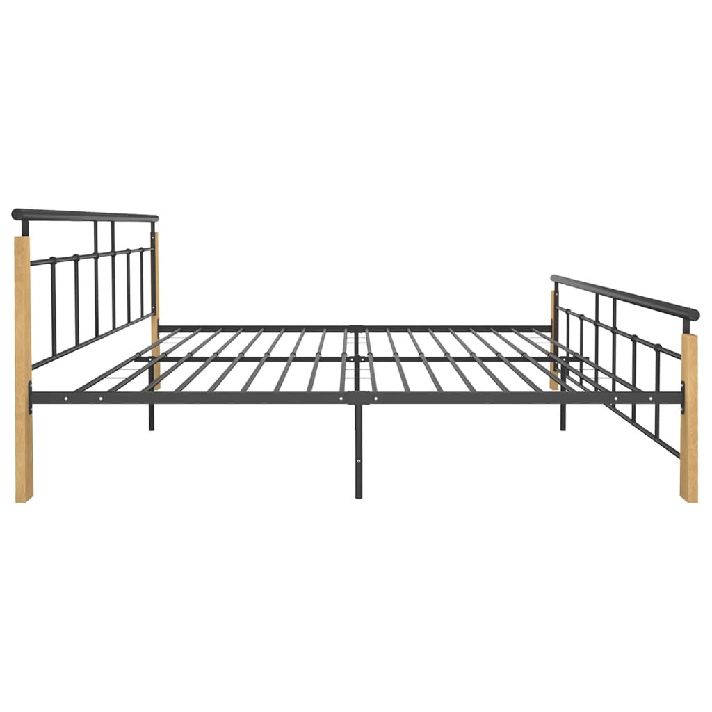 Sengeramme metall og heltre eik 200x200 cm