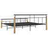 Sengeramme metall og heltre eik 200x200 cm