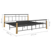 Sengeramme metall og heltre eik 200x200 cm