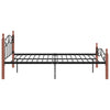 Sengeramme svart metall og heltre eik 120x200 cm
