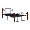 Sengeramme svart metall og heltre eik 120x200 cm