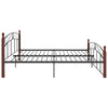 Sengeramme svart metall og heltre eik 200x200 cm