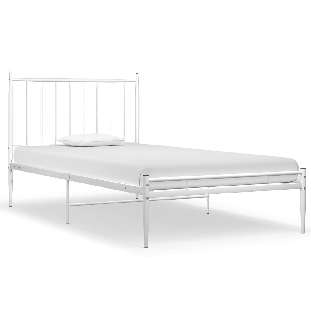 Sengeramme hvit metall 90x200 cm