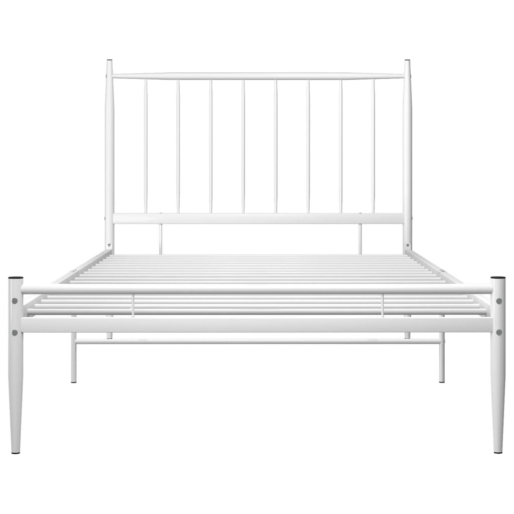 Sengeramme hvit metall 90x200 cm