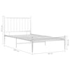 Sengeramme hvit metall 90x200 cm