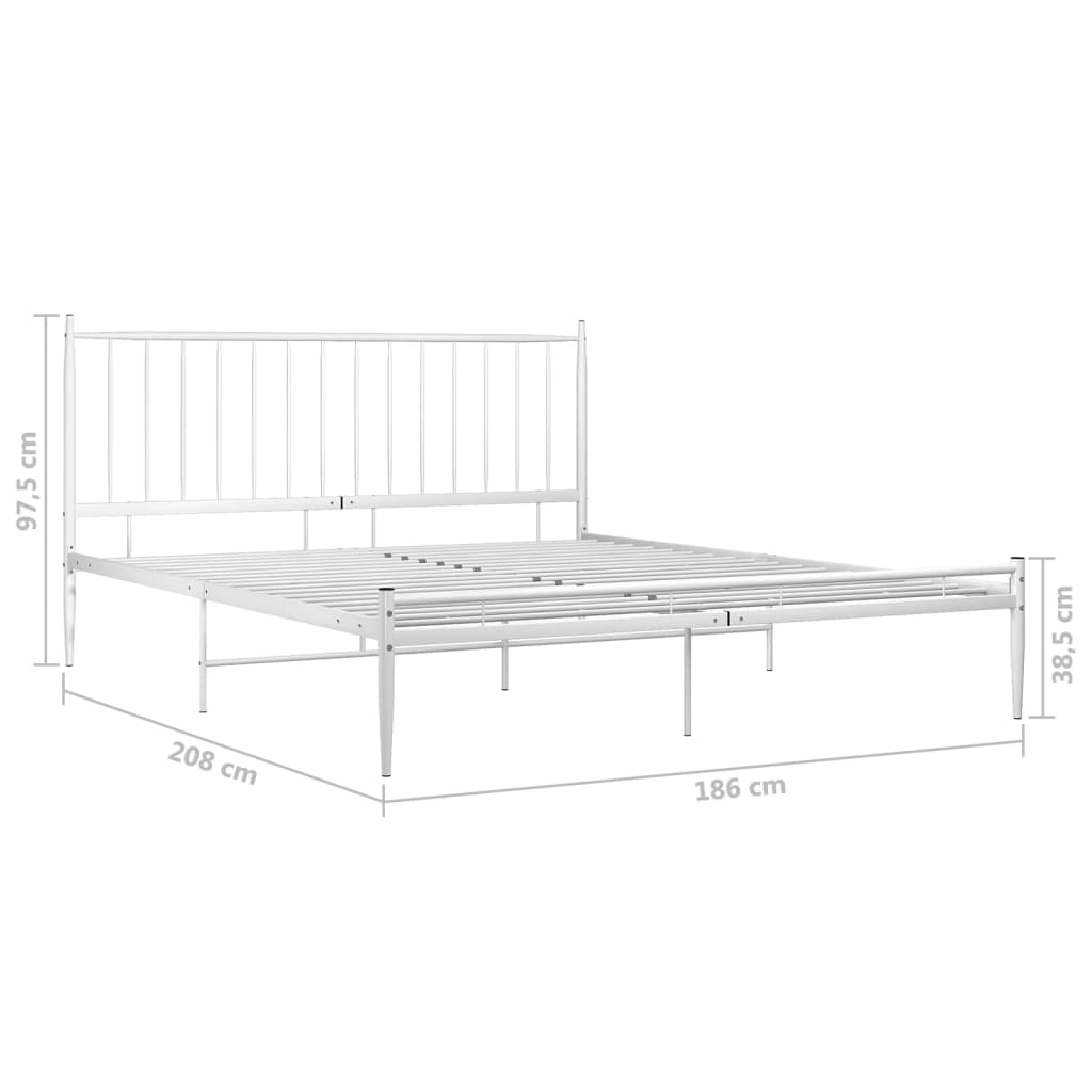 Sengeramme hvit metall 180x200 cm