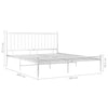 Sengeramme hvit metall 180x200 cm