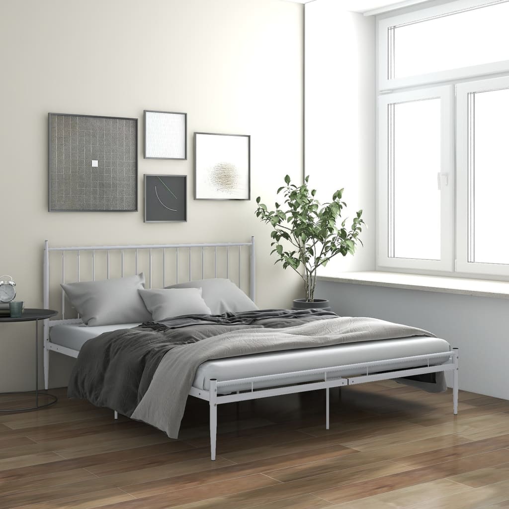 Sengeramme hvit metall 180x200 cm