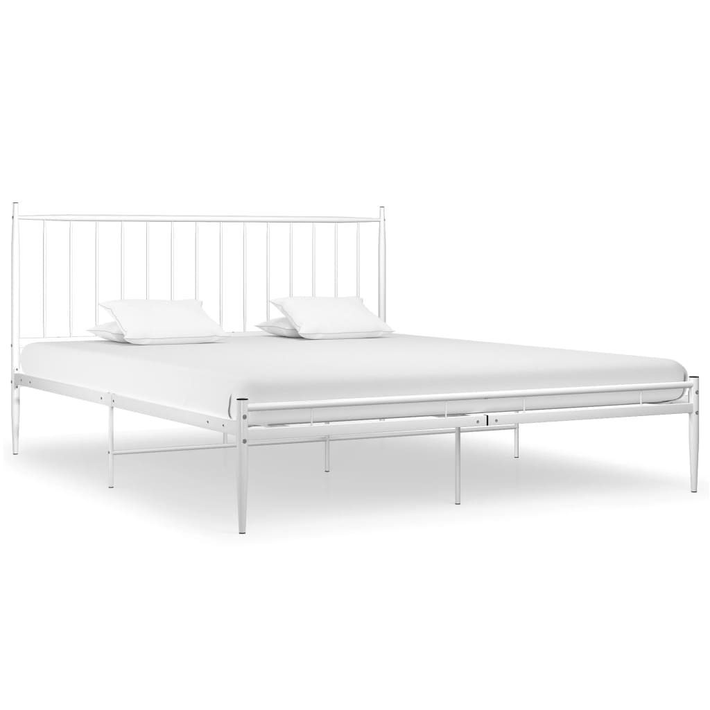 Sengeramme hvit metall 200x200 cm