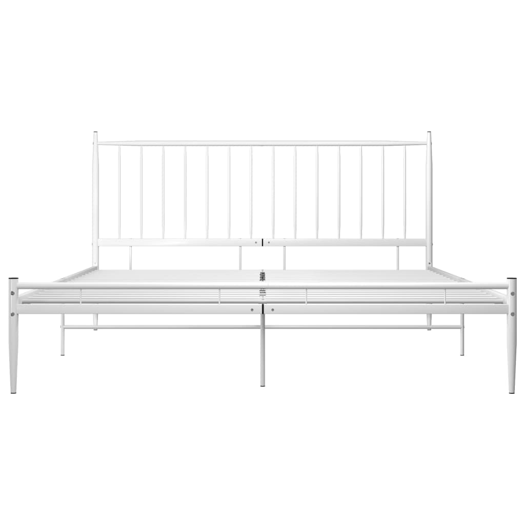 Sengeramme hvit metall 200x200 cm