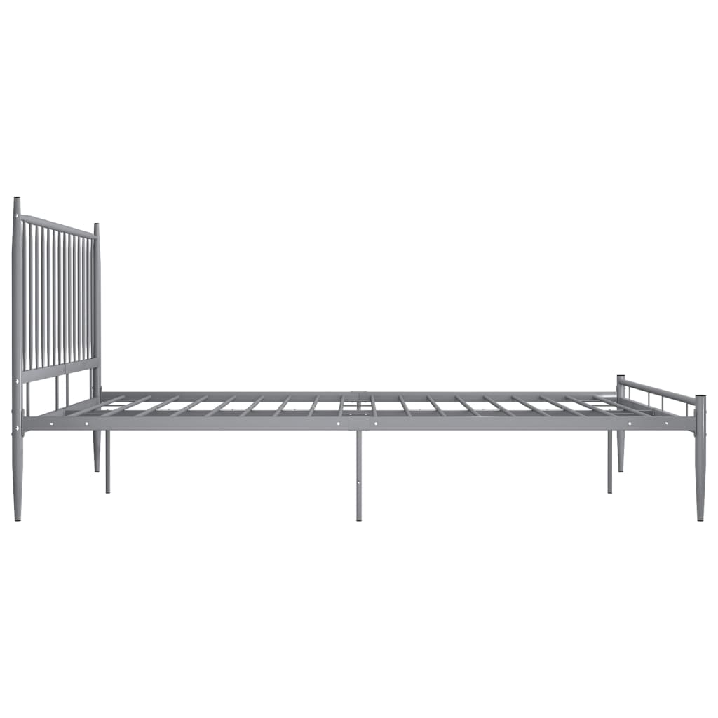 Sengeramme grå metall 200x200 cm