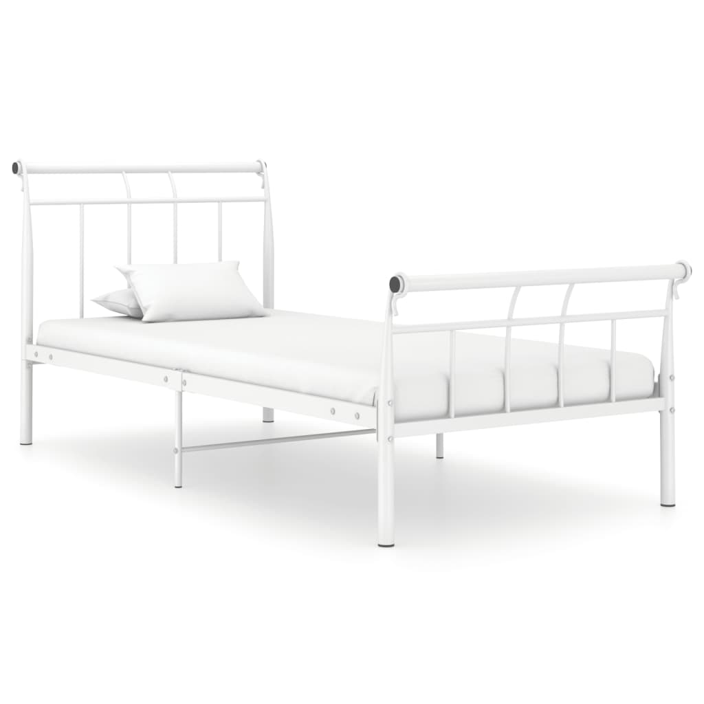 Sengeramme hvit metall 100x200 cm