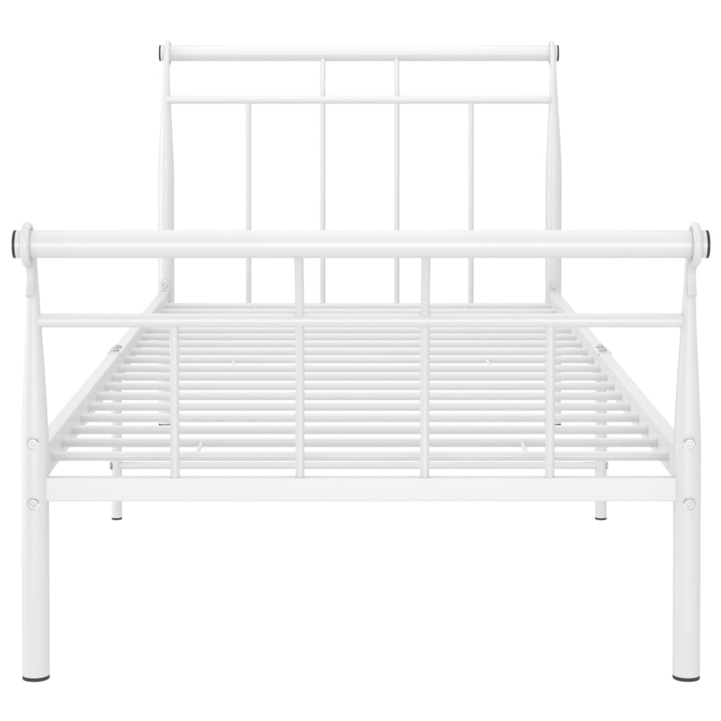 Sengeramme hvit metall 100x200 cm