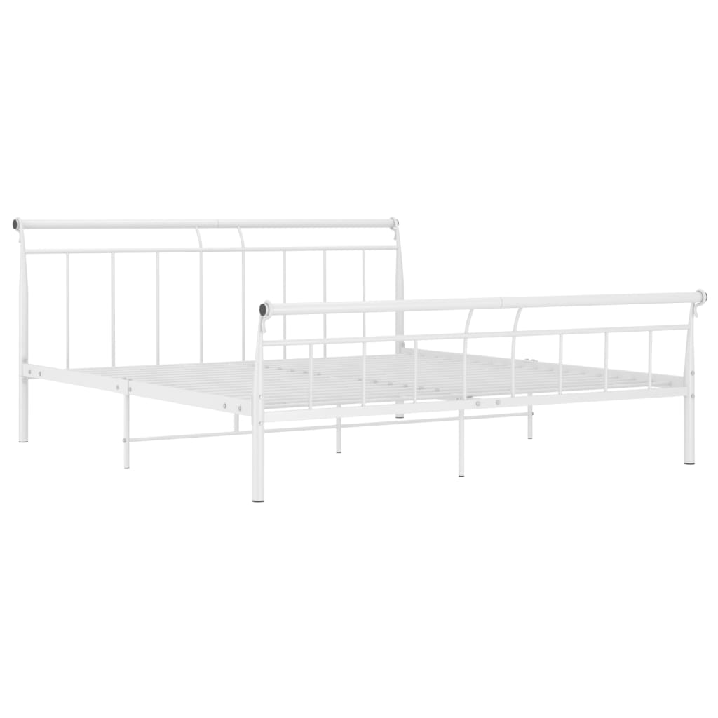 Sengeramme hvit metall 200x200 cm