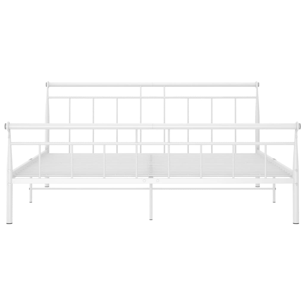 Sengeramme hvit metall 200x200 cm
