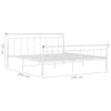 Sengeramme hvit metall 200x200 cm