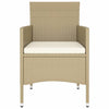 Hagebistrosett 5 deler polyrotting og herdet glass beige