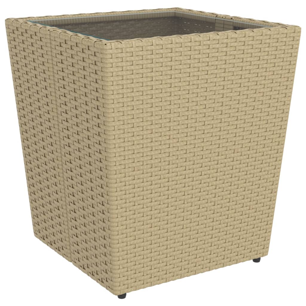 Hagebistrosett 5 deler polyrotting og herdet glass beige