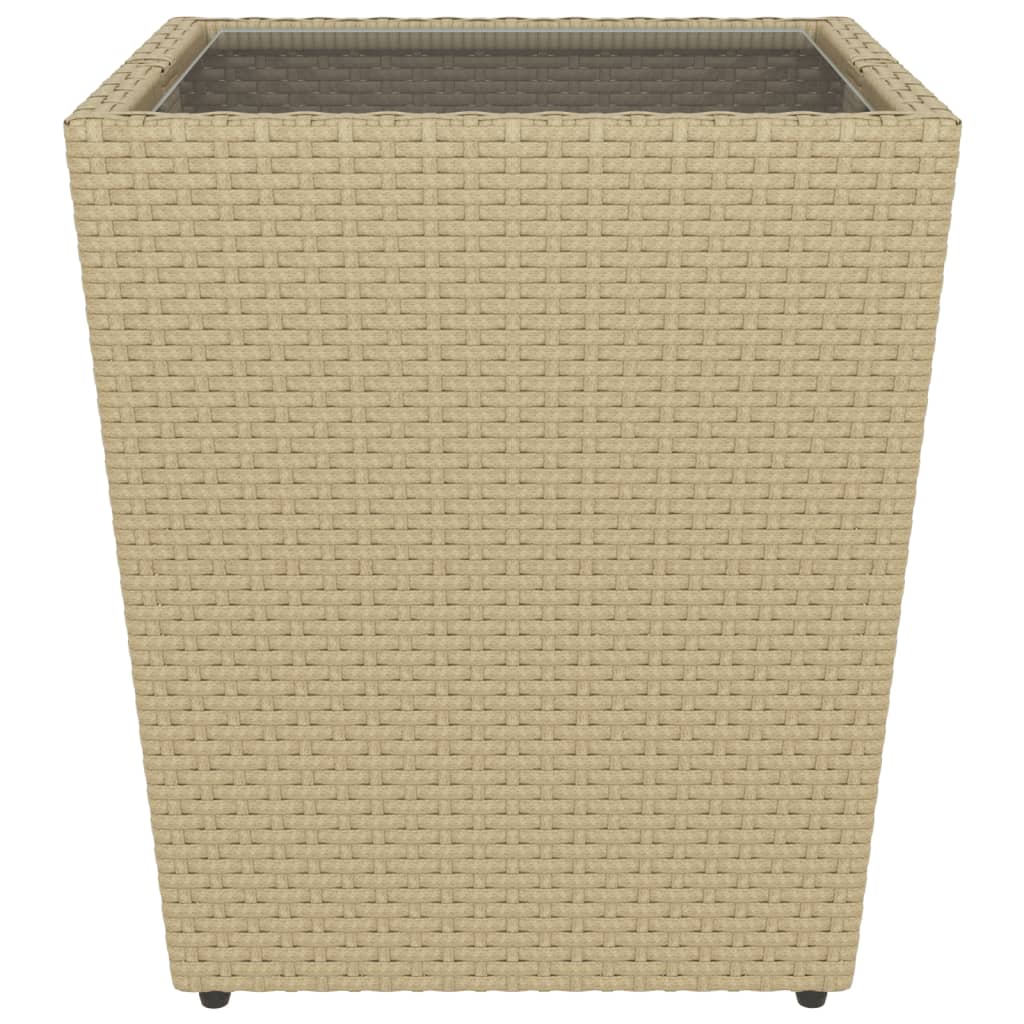 Hagebistrosett 5 deler polyrotting og herdet glass beige