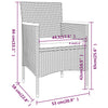 Hagebistrosett 5 deler polyrotting og herdet glass svart