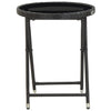 Hagebistrosett 5 deler polyrotting og herdet glass svart