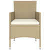 Hagebistrosett 5 deler polyrotting og herdet glass beige