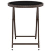 Hagebistrosett 5 deler polyrotting og herdet glass brun