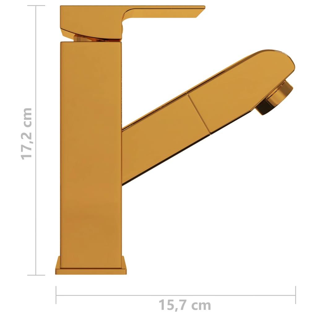 Badekran med uttrekkbar funksjon gull 157x172 mm