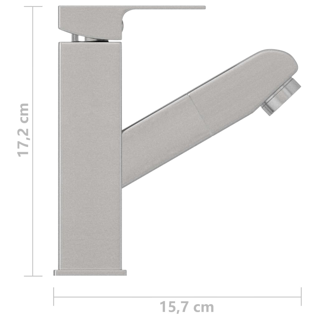 Badekran med uttrekkbar funksjon sølv 157x172 mm