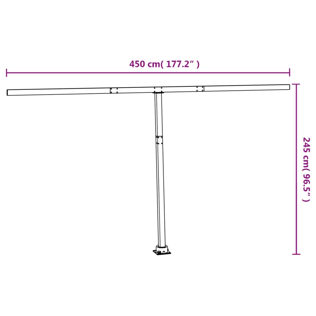 Markisestolpesett antrasitt 450x245 cm jern