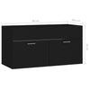 Servantskap svart 90x38,5x46 cm konstruert tre