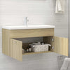 Servantskap sonoma eik 90x38,5x46 cm konstruert tre
